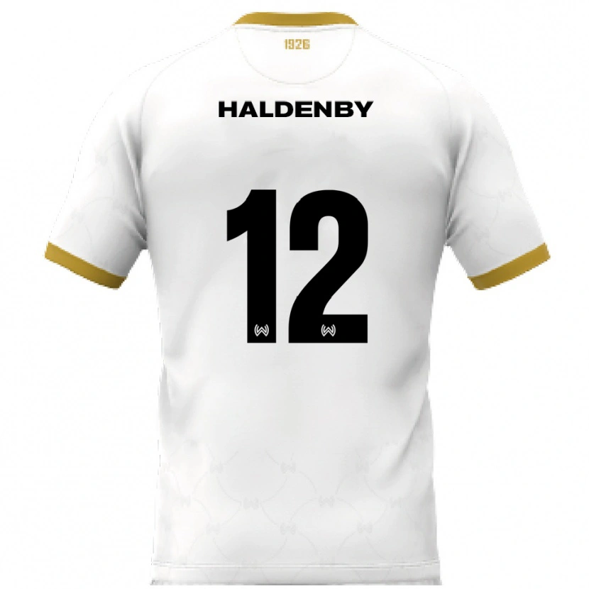 Danxen Mulher Camisola Ben Haldenby #12 Branco Dourado Alternativa 2025/26 Camisa Brasil