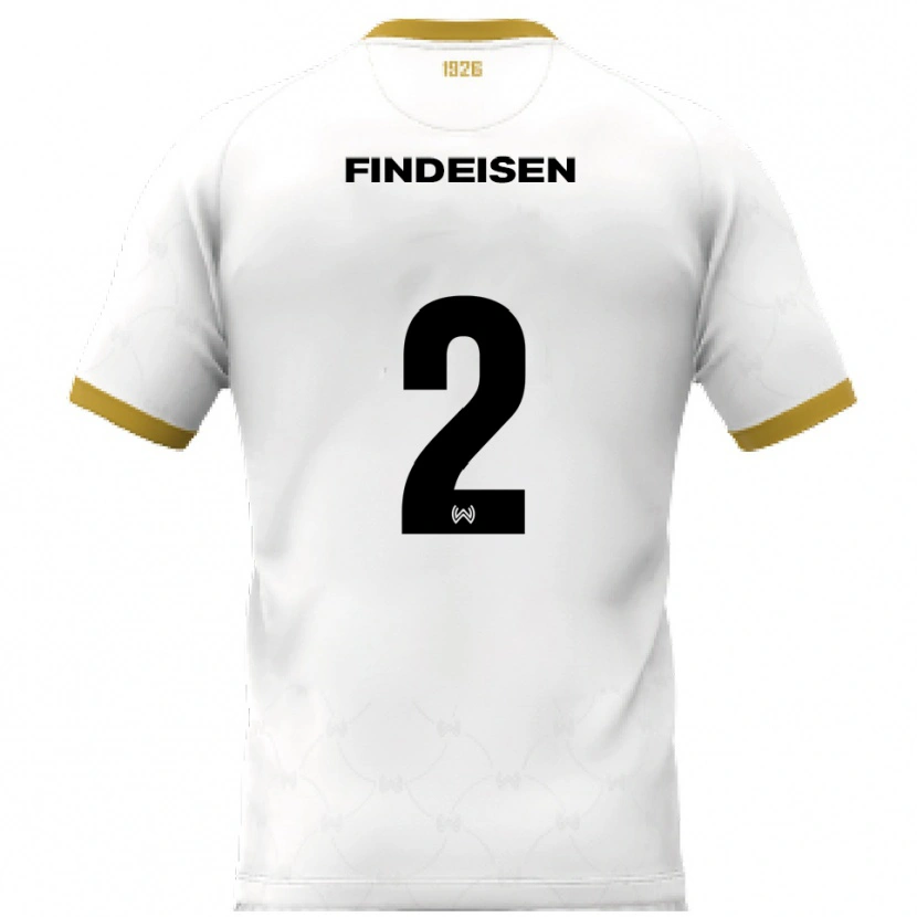 Danxen Mulher Camisola Edwin Findeisen #2 Branco Dourado Alternativa 2025/26 Camisa Brasil