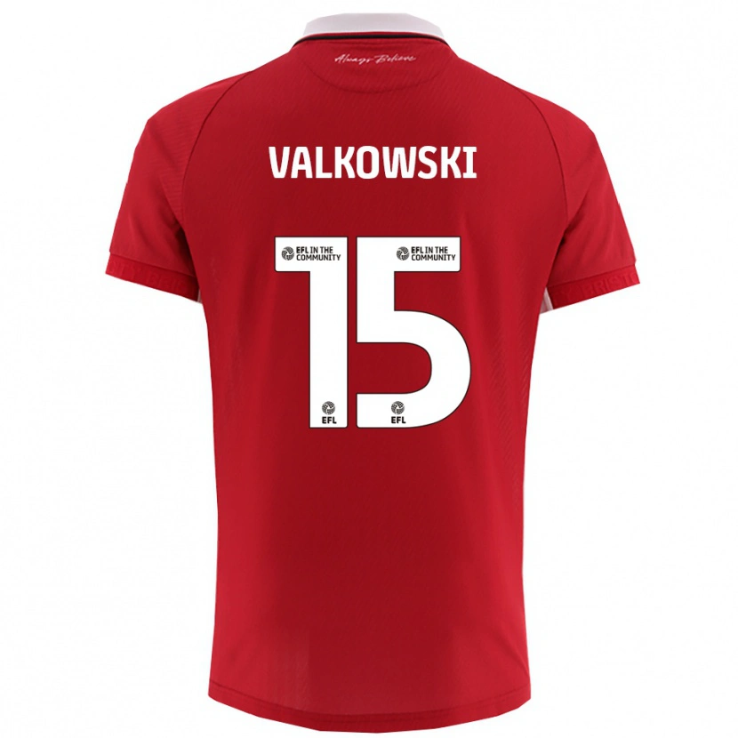 Danxen Criança Camisola Pawel Valkowski #15 Vermelho Branco Principal 2025/26 Camisa Brasil