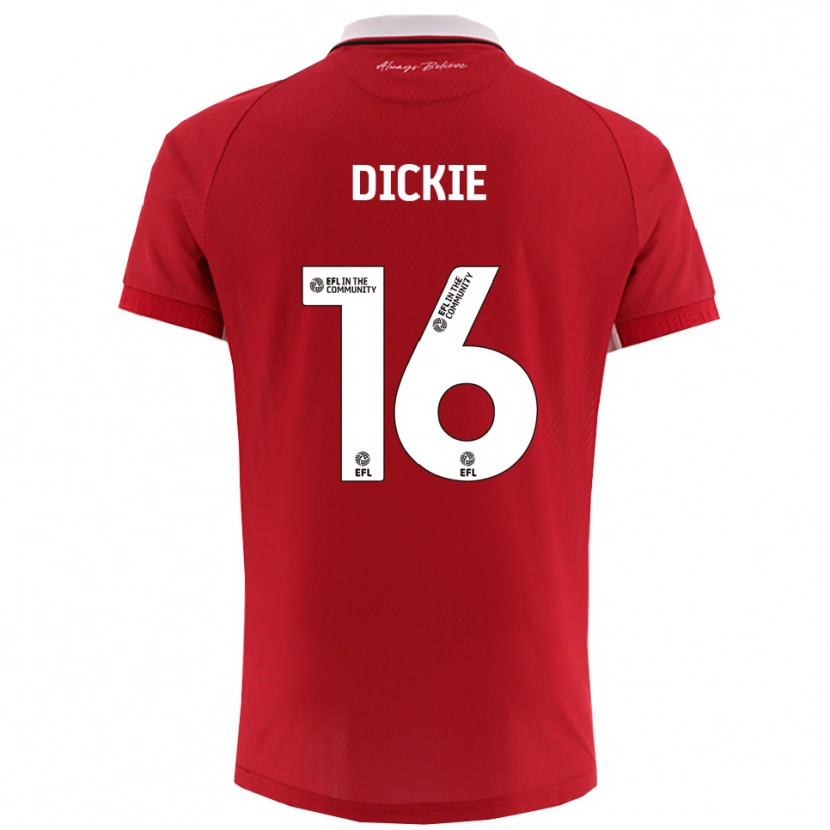 Danxen Criança Camisola Rob Dickie #16 Vermelho Branco Principal 2025/26 Camisa Brasil