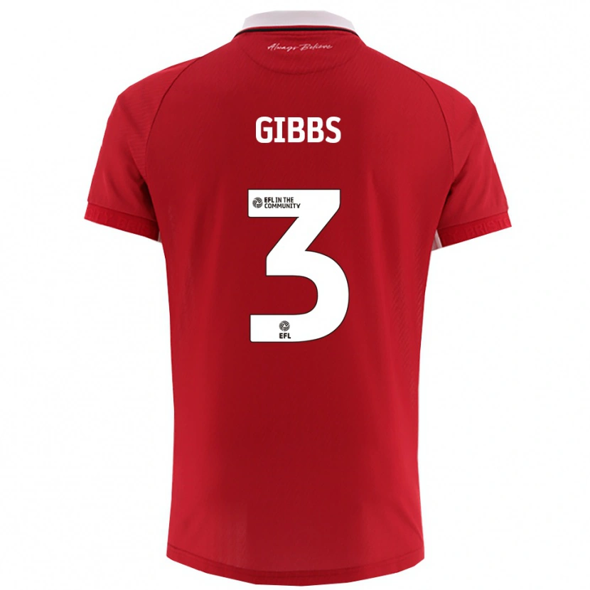 Danxen Criança Camisola Tomos Gibbs #3 Vermelho Branco Principal 2025/26 Camisa Brasil