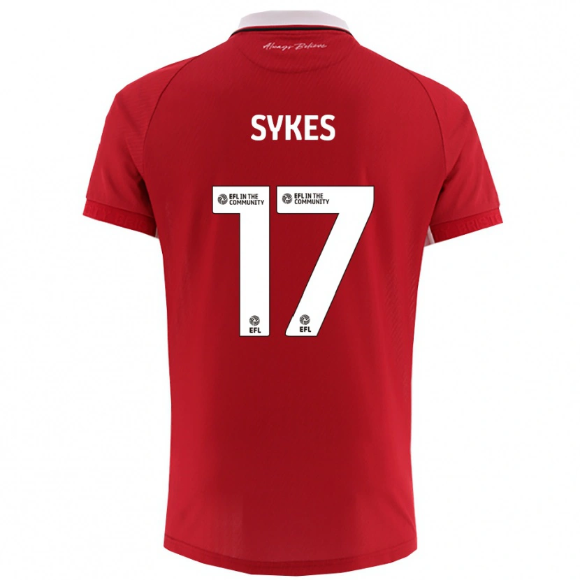 Danxen Criança Camisola Mark Sykes #17 Vermelho Branco Principal 2025/26 Camisa Brasil