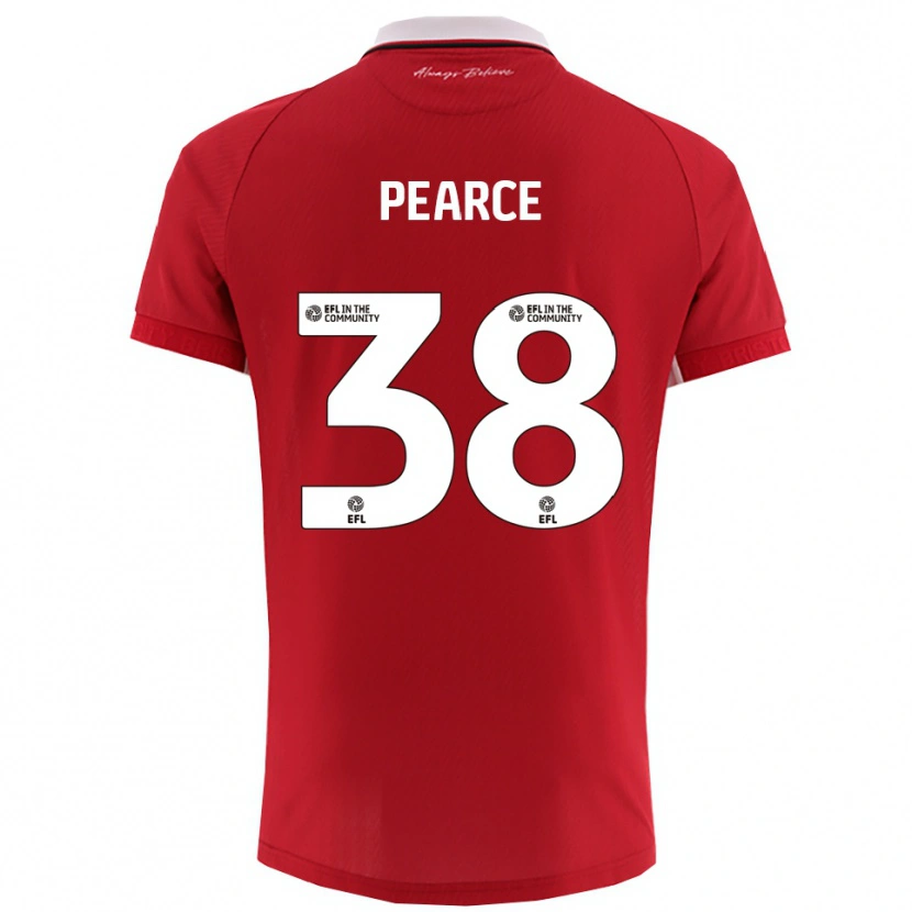 Danxen Criança Camisola Manon Pearce #38 Vermelho Branco Principal 2025/26 Camisa Brasil