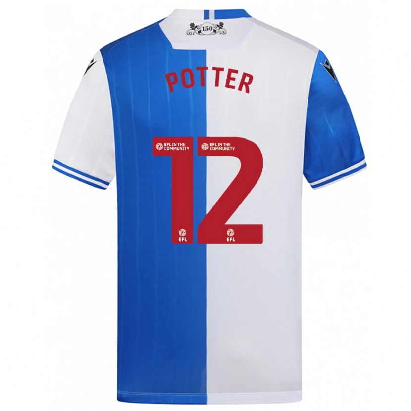 Danxen Criança Camisola Aaron Potter #12 Azul Branco Principal 2025/26 Camisa Brasil
