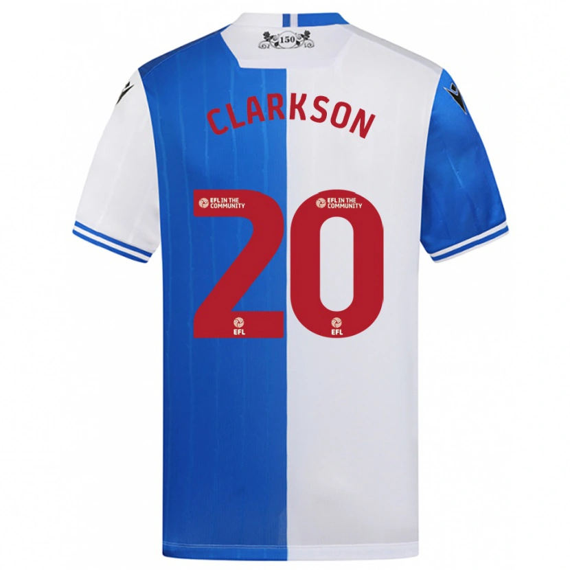 Danxen Criança Camisola Eve Clarkson #20 Azul Branco Principal 2025/26 Camisa Brasil