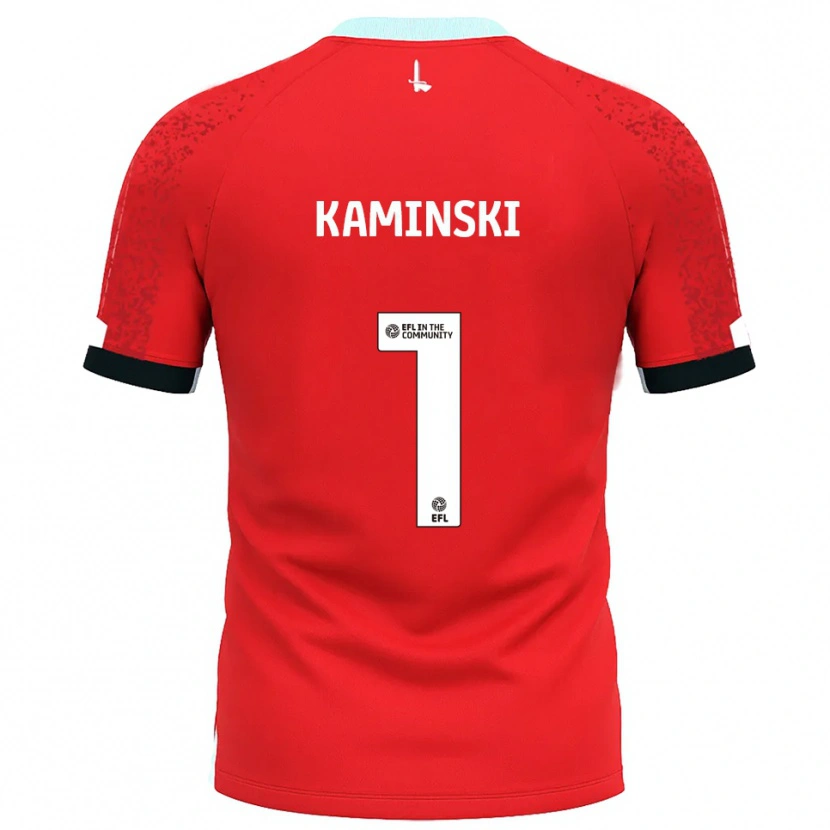 Danxen Criança Camisola Thomas Kaminski #1 Vermelho Branco Principal 2025/26 Camisa Brasil