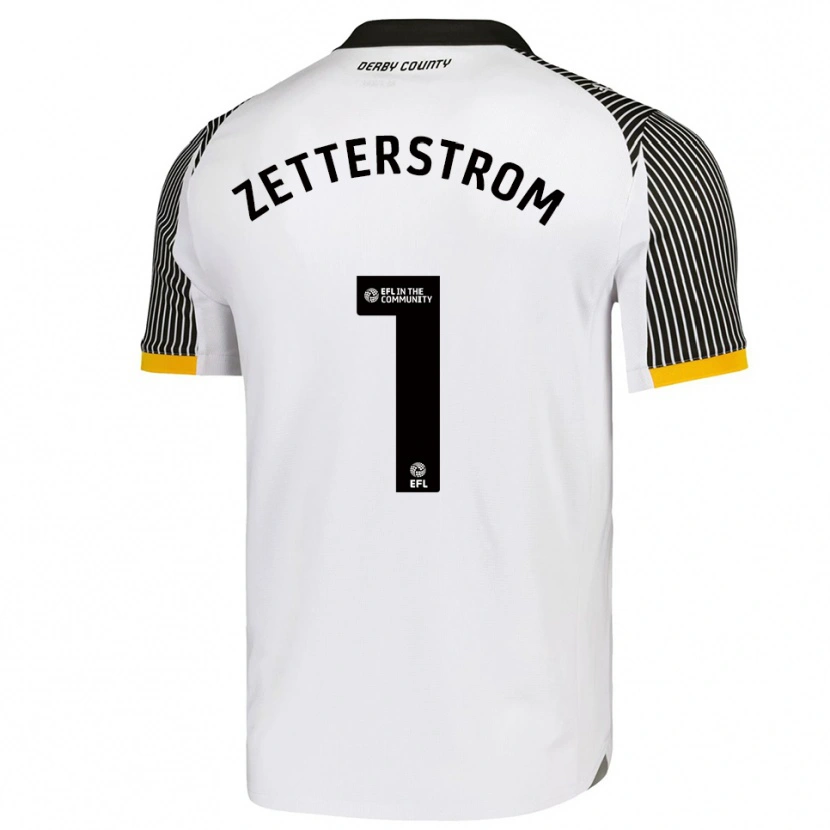 Danxen Criança Camisola Jacob Widell Zetterström #1 Branco Preto Principal 2025/26 Camisa Brasil