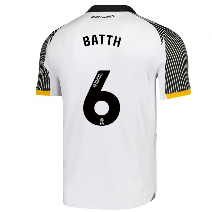 Danxen Criança Camisola Danny Batth #6 Branco Preto Principal 2025/26 Camisa Brasil