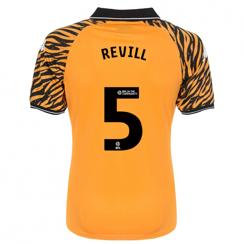 Danxen Criança Camisola Harry Revill #5 Laranja Preto Principal 2025/26 Camisa Brasil