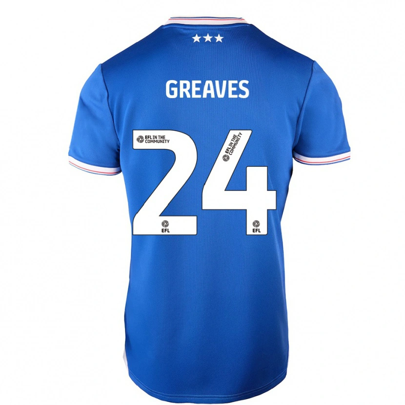 Danxen Criança Camisola Jacob Greaves #24 Azul Branco Principal 2025/26 Camisa Brasil