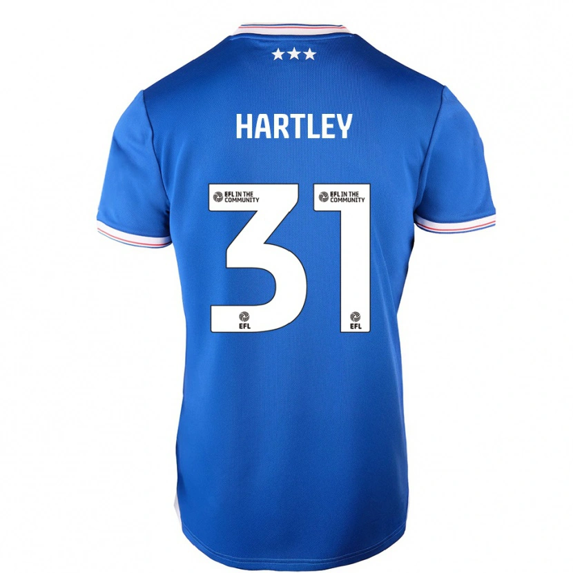 Danxen Criança Camisola Laura Hartley #31 Azul Branco Principal 2025/26 Camisa Brasil