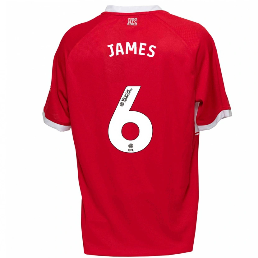 Danxen Criança Camisola Daniel James #6 Vermelho Branco Principal 2025/26 Camisa Brasil