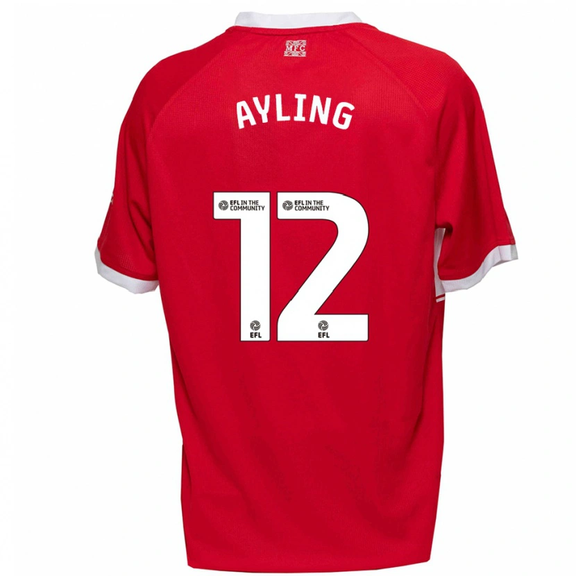 Danxen Criança Camisola Luke Ayling #12 Vermelho Branco Principal 2025/26 Camisa Brasil