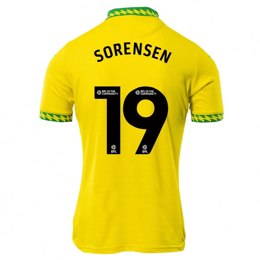 Danxen Criança Camisola Jacob Lungi Sørensen #19 Branco Verde Principal 2025/26 Camisa Brasil