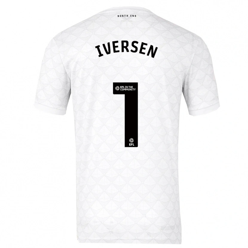 Danxen Criança Camisola Daniel Iversen #1 Branco Vermelho Principal 2025/26 Camisa Brasil