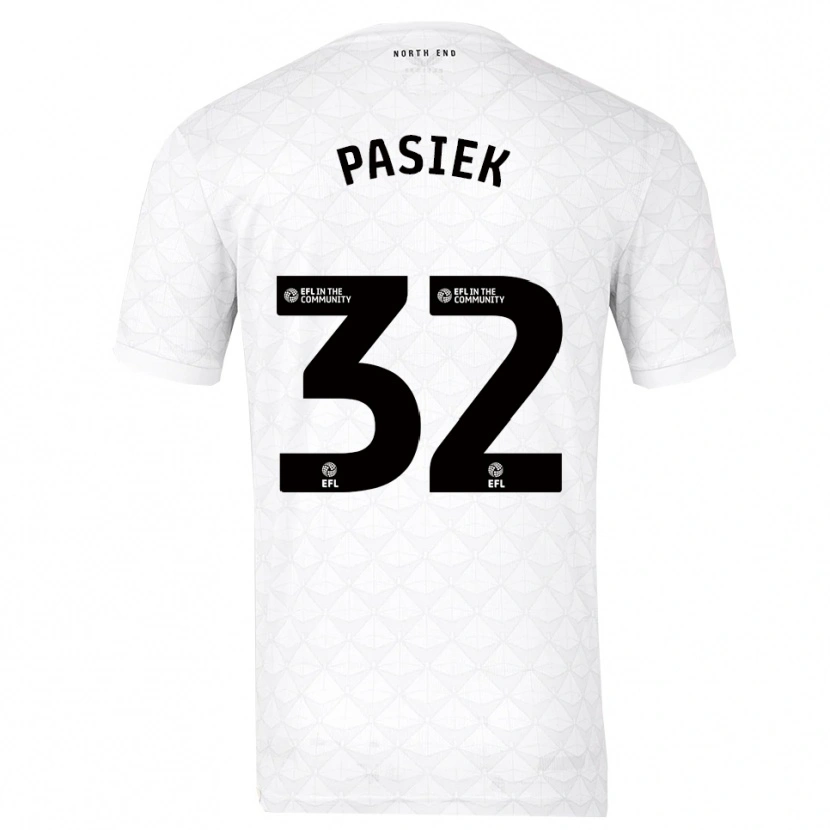 Danxen Criança Camisola Kacper Pasiek #32 Branco Vermelho Principal 2025/26 Camisa Brasil