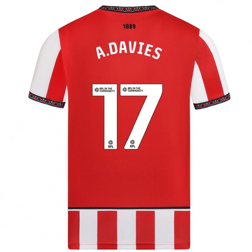 Danxen Criança Camisola Adam Davies #17 Vermelho Branco Principal 2025/26 Camisa Brasil