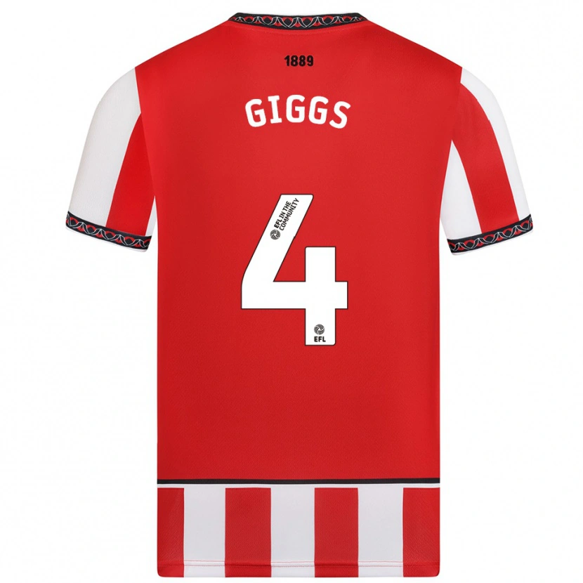 Danxen Criança Camisola Zach Giggs #4 Vermelho Branco Principal 2025/26 Camisa Brasil
