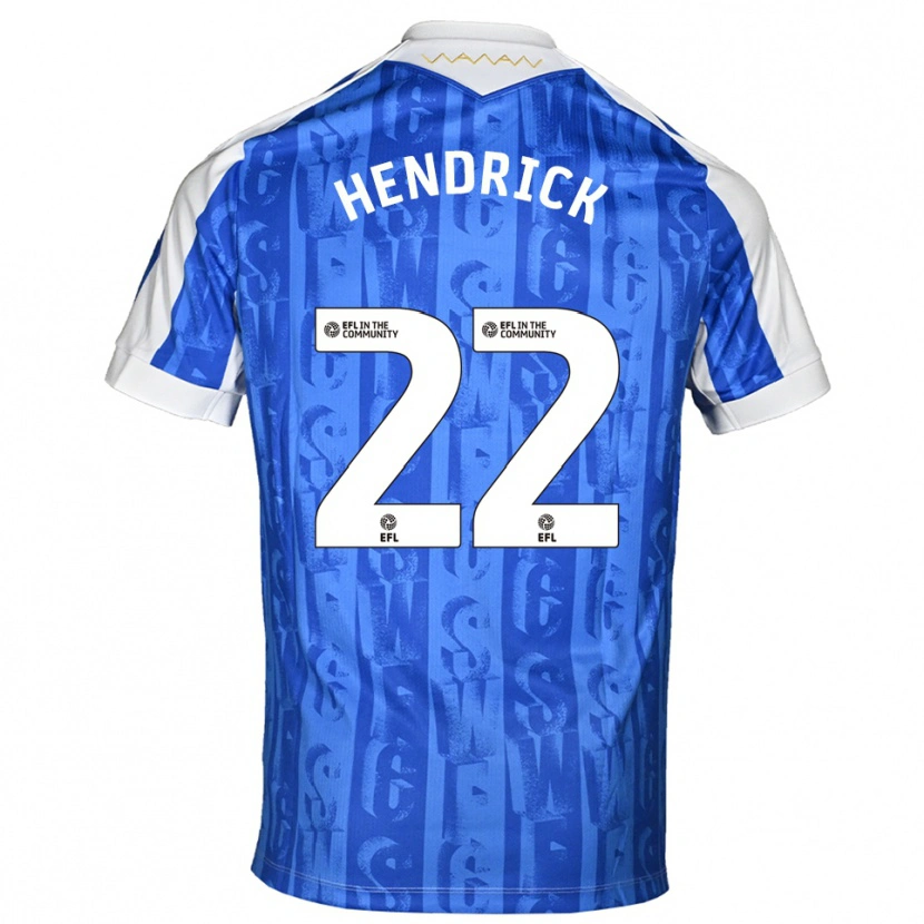 Danxen Criança Camisola Jeff Hendrick #22 Azul Branco Principal 2025/26 Camisa Brasil