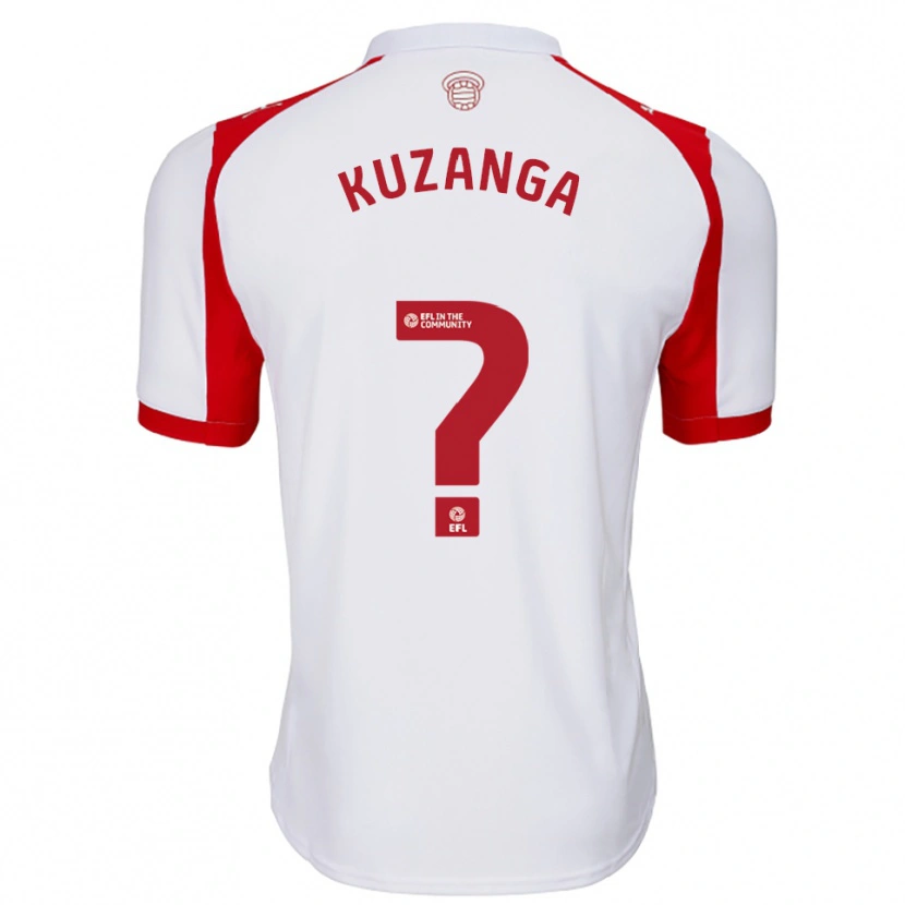 Danxen Criança Camisola Junior Kuzanga #0 Branco Vermelho Principal 2025/26 Camisa Brasil