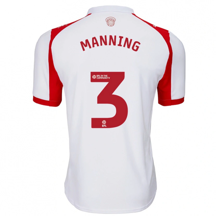 Danxen Criança Camisola Ryan Manning #3 Branco Vermelho Principal 2025/26 Camisa Brasil