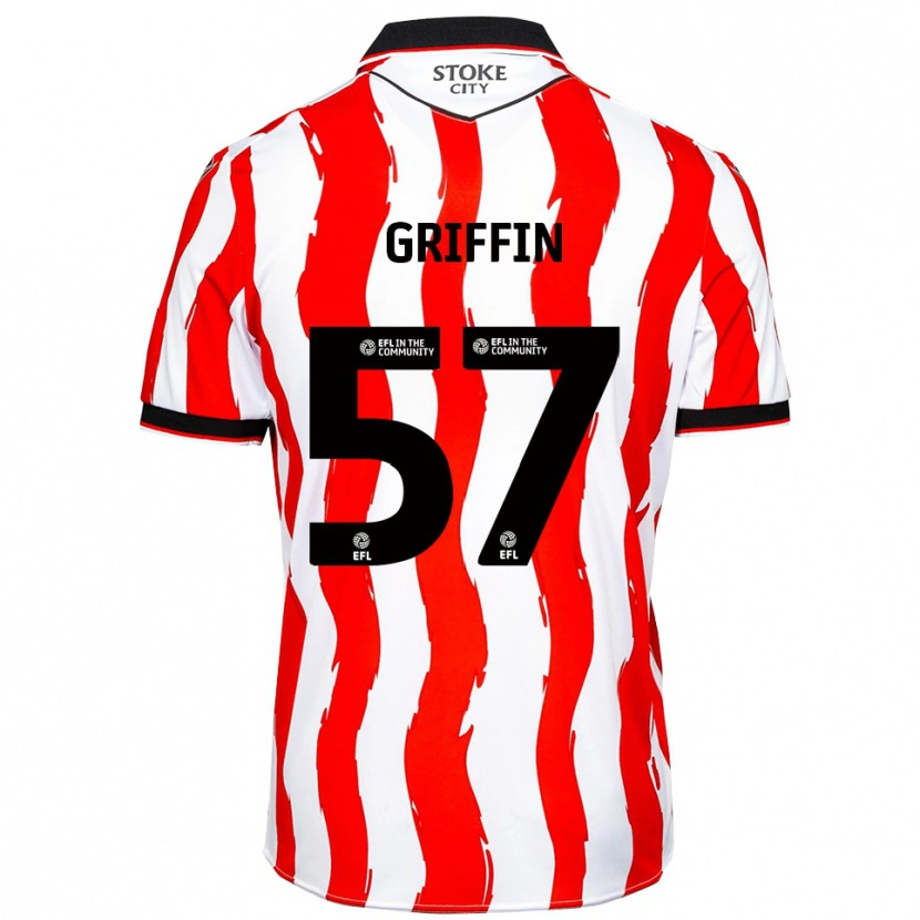 Danxen Criança Camisola Jake Griffin #57 Branco Vermelho Principal 2025/26 Camisa Brasil
