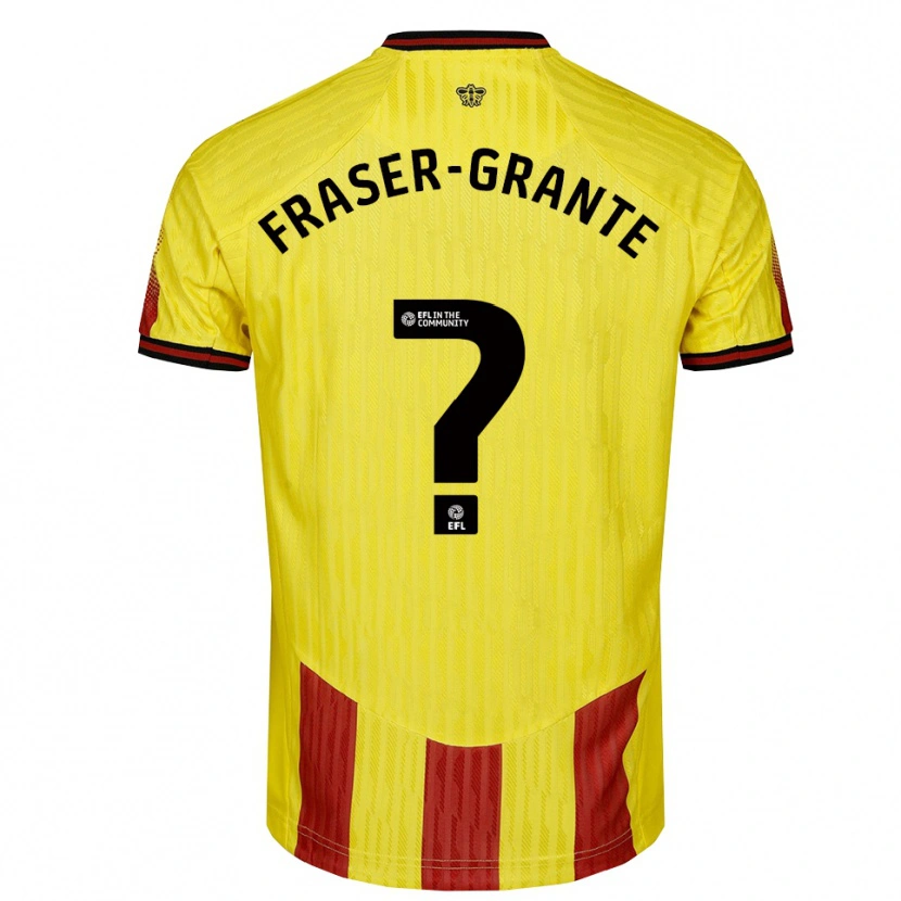 Danxen Criança Camisola Zak Fraser-Grante #0 Amarelo Vermelho Principal 2025/26 Camisa Brasil