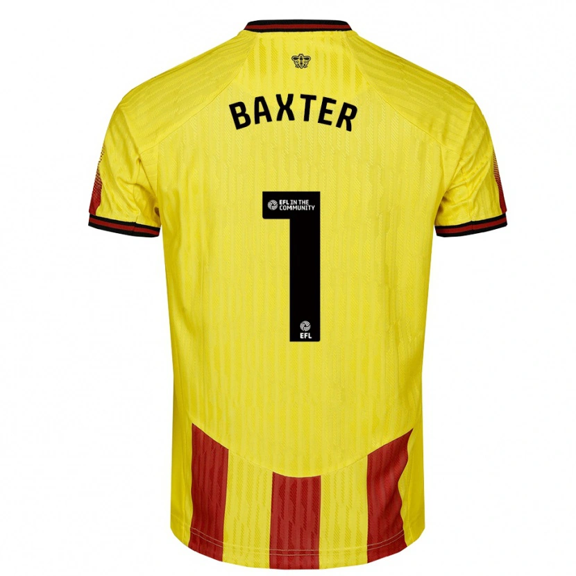 Danxen Criança Camisola Nathan Baxter #1 Amarelo Vermelho Principal 2025/26 Camisa Brasil