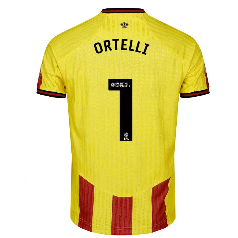 Danxen Criança Camisola Gabriel Ortelli #1 Amarelo Vermelho Principal 2025/26 Camisa Brasil