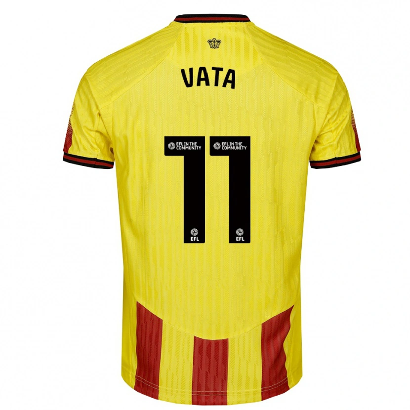 Danxen Criança Camisola Rocco Vata #11 Amarelo Vermelho Principal 2025/26 Camisa Brasil