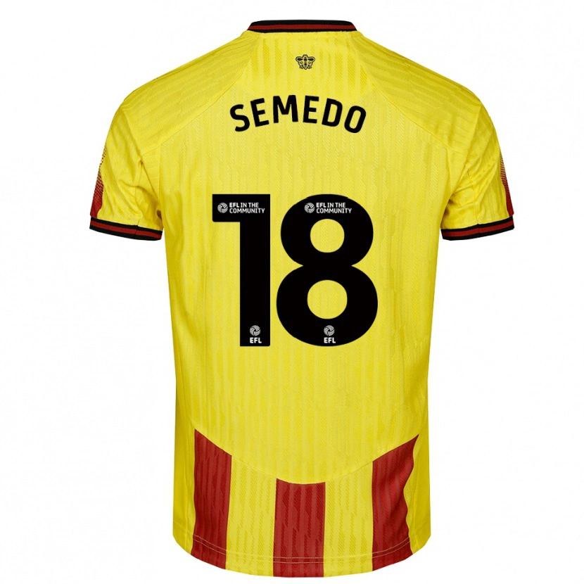 Danxen Criança Camisola Vivaldo Semedo #18 Amarelo Vermelho Principal 2025/26 Camisa Brasil