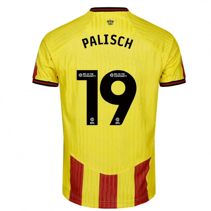 Danxen Criança Camisola Alli Palisch #19 Amarelo Vermelho Principal 2025/26 Camisa Brasil