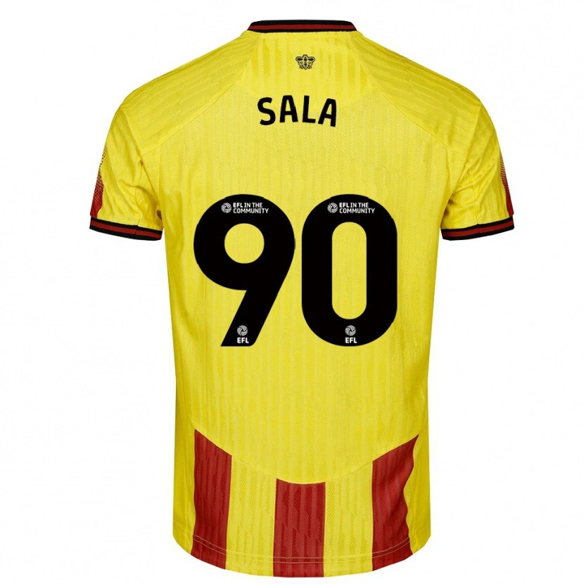 Danxen Criança Camisola Joel Sala #90 Amarelo Vermelho Principal 2025/26 Camisa Brasil