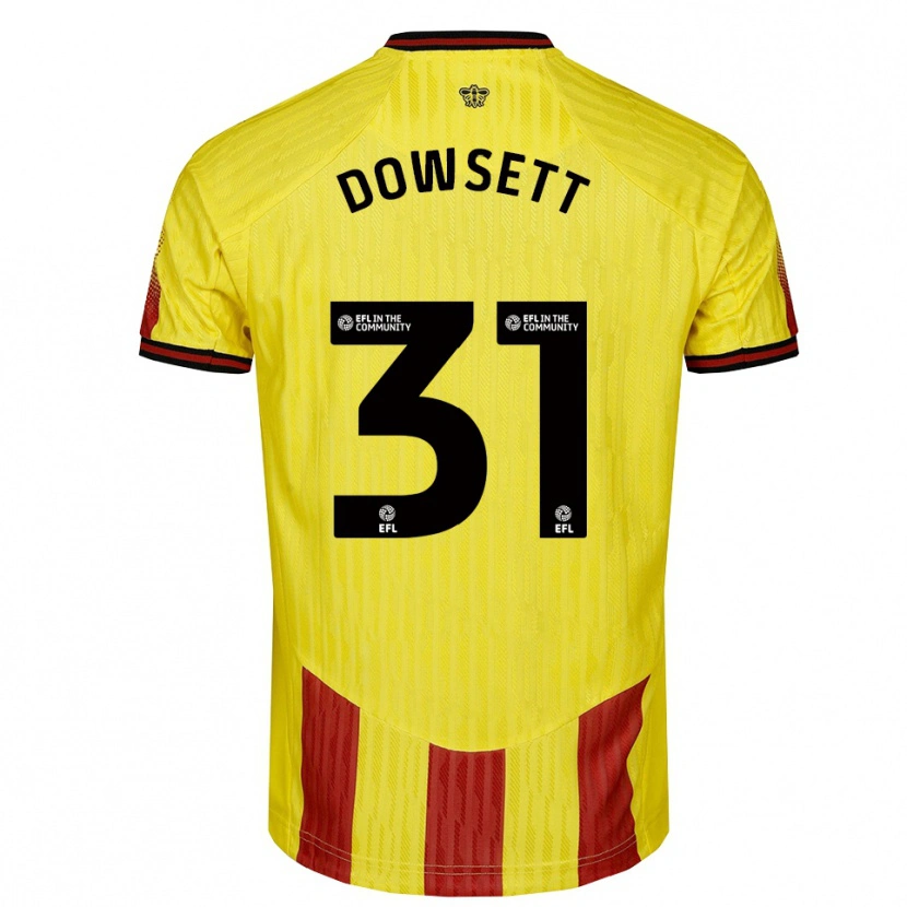 Danxen Criança Camisola Rebekah Dowsett #31 Amarelo Vermelho Principal 2025/26 Camisa Brasil