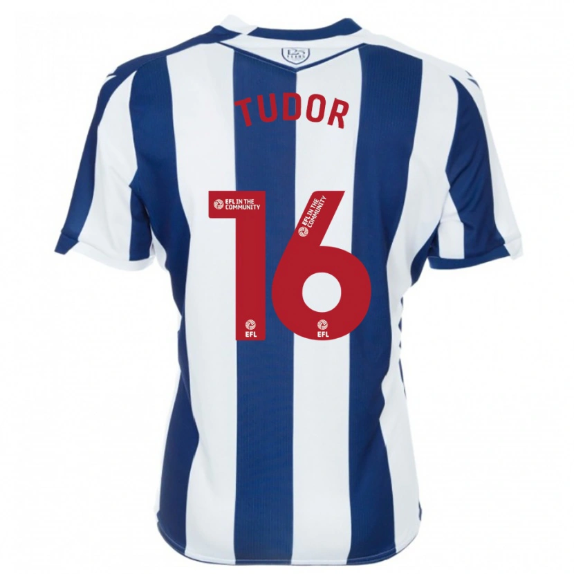 Danxen Criança Camisola Sophie Tudor #16 Azul Marinho Branco Principal 2025/26 Camisa Brasil