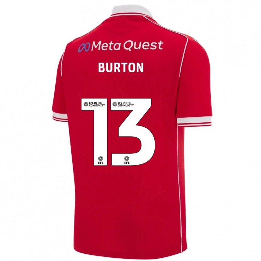 Danxen Criança Camisola Callum Burton #13 Vermelho Branco Principal 2025/26 Camisa Brasil