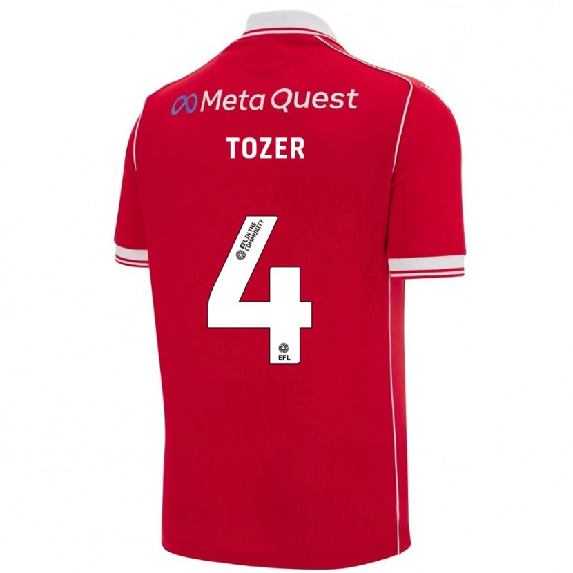 Danxen Criança Camisola Ben Tozer #4 Vermelho Branco Principal 2025/26 Camisa Brasil