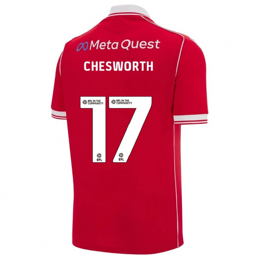 Danxen Criança Camisola Samuel Chesworth #17 Vermelho Branco Principal 2025/26 Camisa Brasil