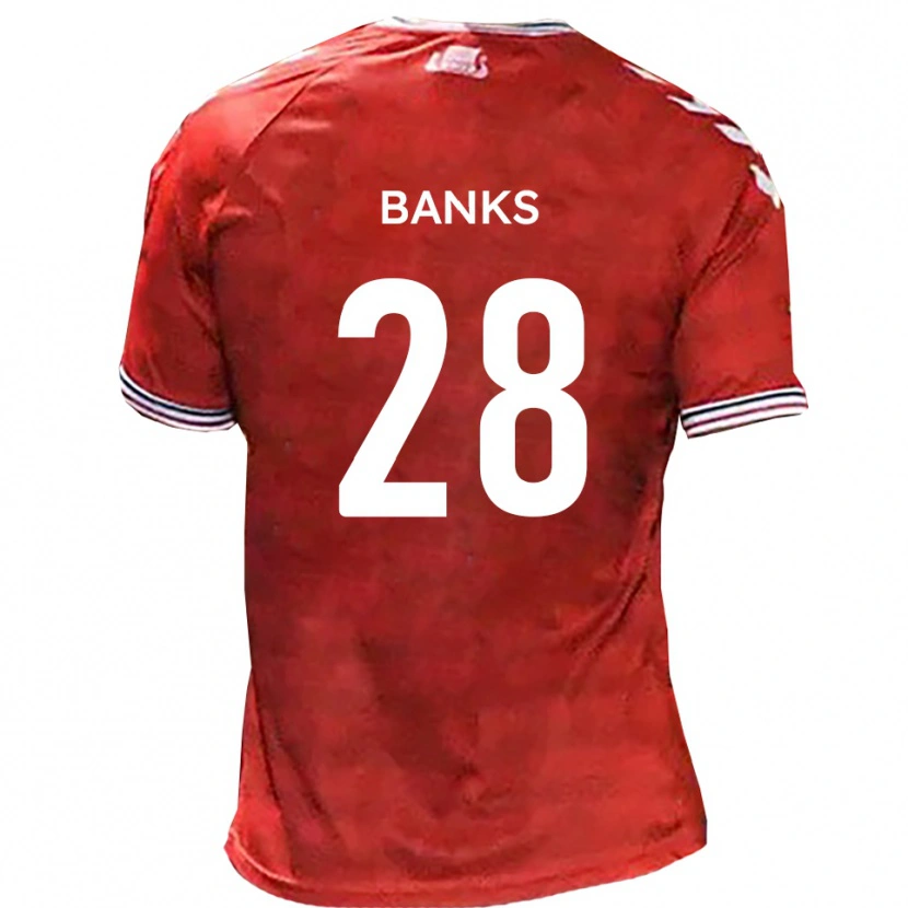 Danxen Criança Camisola Ollie Banks #28 Vermelho Branco Principal 2025/26 Camisa Brasil