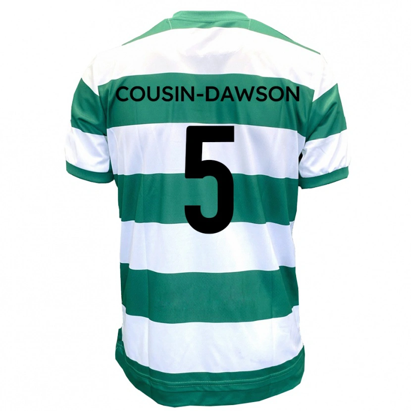 Danxen Criança Camisola Finn Cousin-Dawson #5 Verde Branco Principal 2025/26 Camisa Brasil