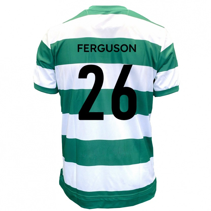 Danxen Criança Camisola Kyle Ferguson #26 Verde Branco Principal 2025/26 Camisa Brasil