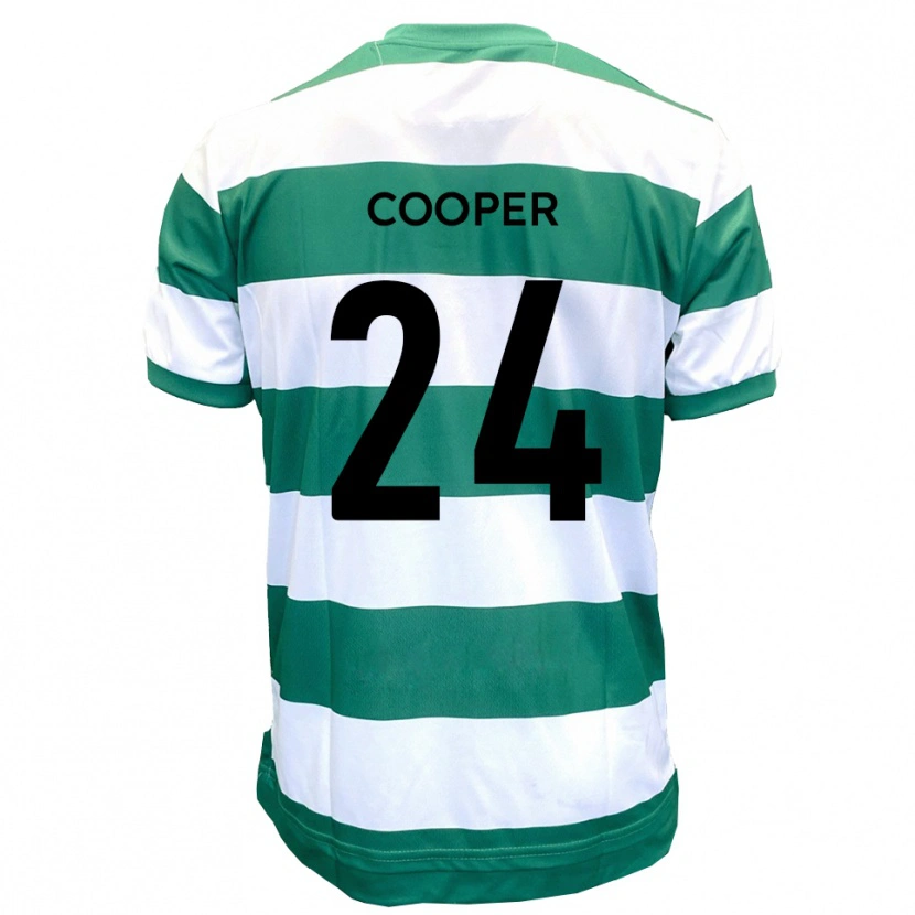 Danxen Criança Camisola Charlie Cooper #24 Verde Branco Principal 2025/26 Camisa Brasil