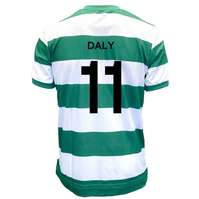 Danxen Criança Camisola James Daly #11 Verde Branco Principal 2025/26 Camisa Brasil