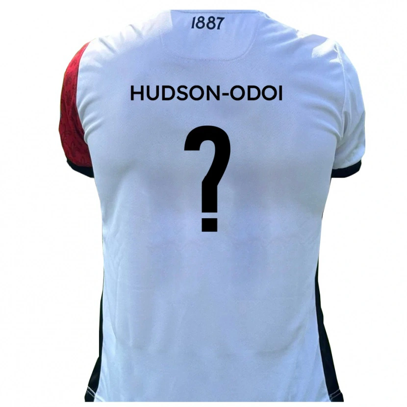 Danxen Criança Camisola Jayden Hudson-Odoi #0 Vermelho Branco Principal 2025/26 Camisa Brasil