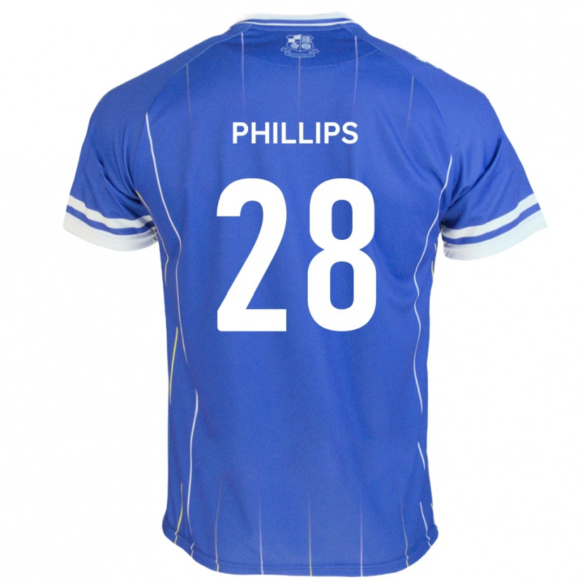 Danxen Criança Camisola Declan Phillips #28 Azul Real Principal 2025/26 Camisa Brasil