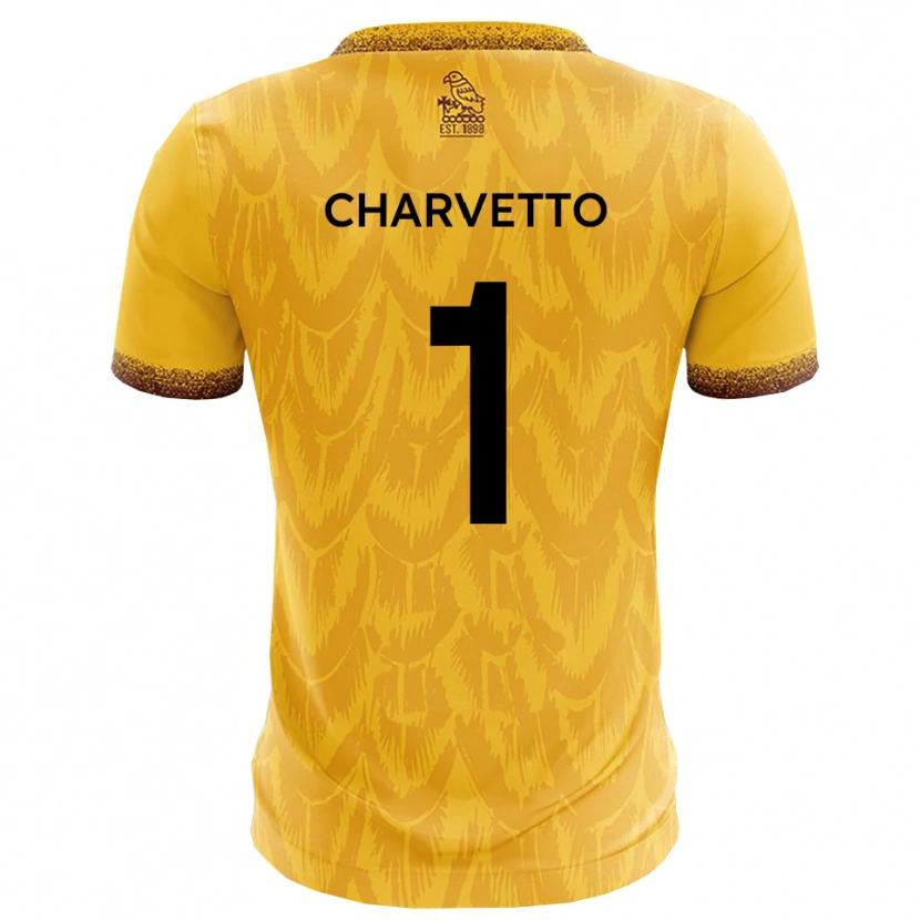 Danxen Criança Camisola Michael Charvetto #1 Amarelo Marrom Principal 2025/26 Camisa Brasil