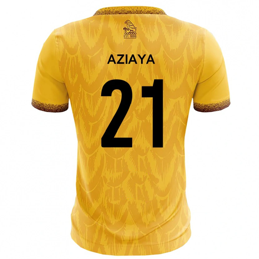 Danxen Criança Camisola David Aziaya #21 Amarelo Marrom Principal 2025/26 Camisa Brasil