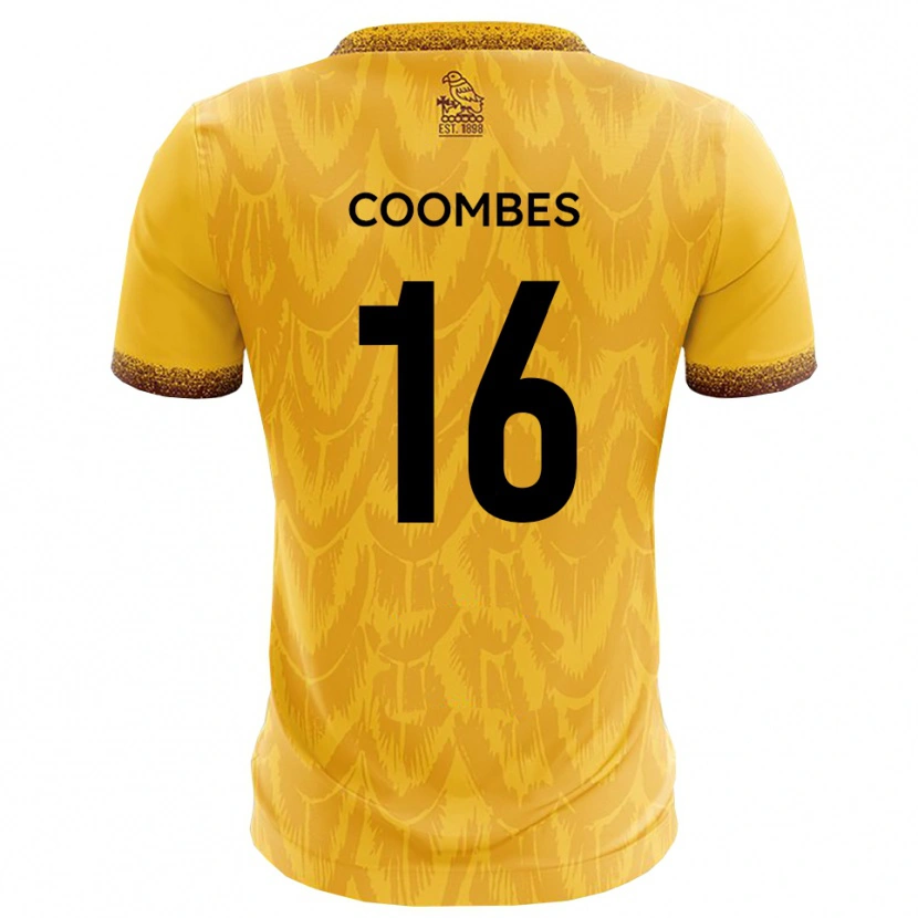 Danxen Criança Camisola Jay Coombes #16 Amarelo Marrom Principal 2025/26 Camisa Brasil