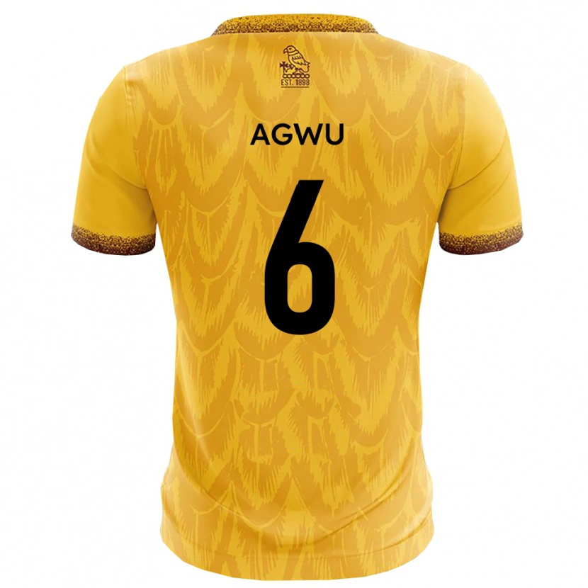 Danxen Criança Camisola Michael Agwu #6 Amarelo Marrom Principal 2025/26 Camisa Brasil