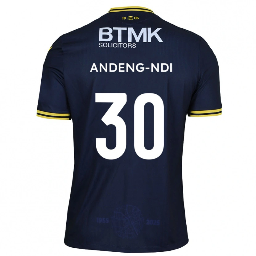 Danxen Criança Camisola Collin Andeng-Ndi #30 Azul Marinho Amarelo Principal 2025/26 Camisa Brasil